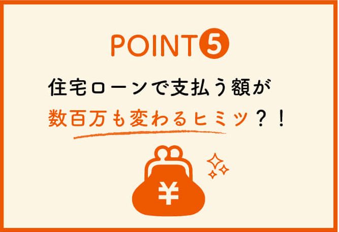 ポイント５：住宅ローンで支払う額が数百万も変わる秘密？！